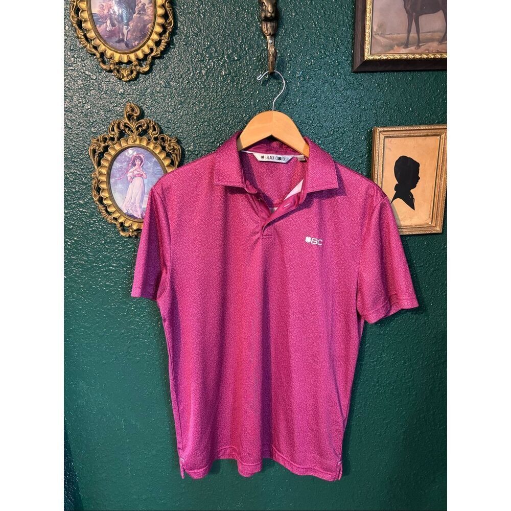 Black Clover Magenta  Performance Polo Sz Medium Golf